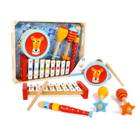 TOOKY TOY Instrumenty Muzyczne Cymbałki Bębenek Flet Marakasy