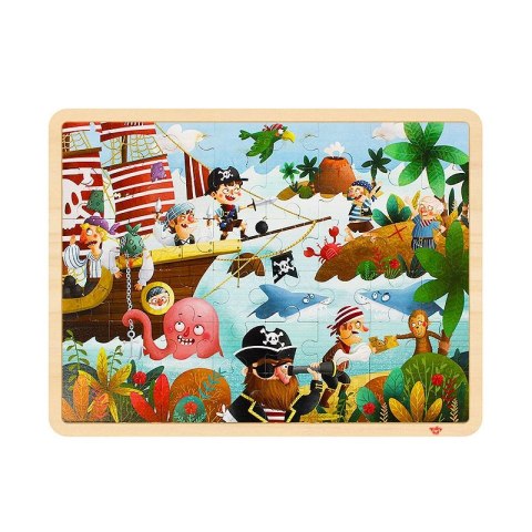 TOOKY TOY Drewniane Puzzle Piraci 48 el.