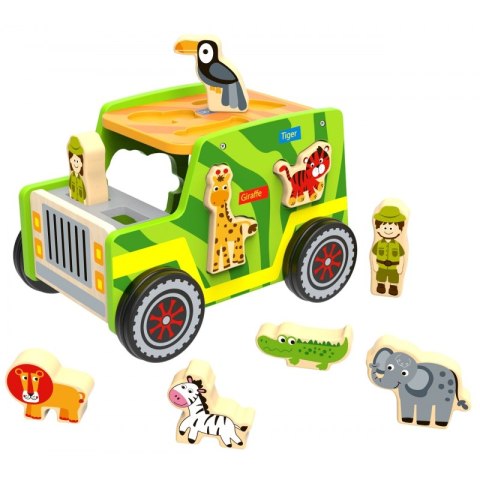 TOOKY TOY Drewniany Jeep Safari Sorter Samochód