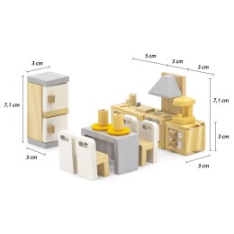 VIGA PolarB Zestaw do Domku dla Lalek Mebelków Kuchnia Jadalnia