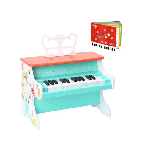 TOOKY TOY Drewniane Pianino Muzyczne dla Dzieci Nauka Gry + Książeczka