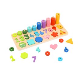 TOOKY TOY Układanka Nauka Liczenia Kształtów Kolorów Montessori 71 el.