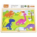 VIGA Drewniane Puzzle Dinozaury 16 elementów