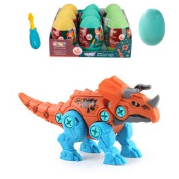 WOOPIE Dinozaur do Skręcani w Jajku Triceratops Zestaw Konstrukcyjny + Śrubokręt