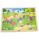 VIGA Drewniane Puzzle Plac Zabaw 24 Elementy