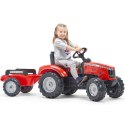 FALK Traktor Massey Ferguson Czerwony na Pedały z Przyczepką od 3 Lat