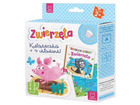 Zwierzęta Książeczka i 4 układanki PUZZLE KS0116