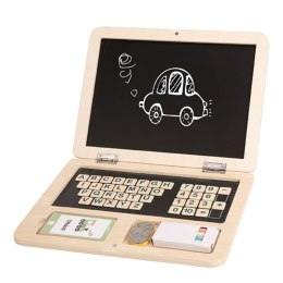 TOOKY TOY Drewniany Laptop Układanka Puzzle Nauka Literek Pisania Tablica Suchościeralna 58 el.