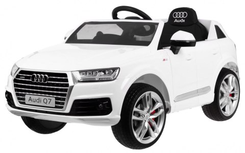 Audi Q7 Quattro S-Line na akumulator Biały + Pilot + Wolny Start + EVA + Radio MP3 LED