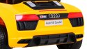 Audi R8 na akumulator dla dzieci Żółty + Pilot + EVA + Wolny Start + MP3 LED