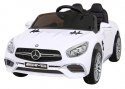 Mercedes Benz AMG SL65 S elektryczny dla dzieci Biały + Pilot + Audio LED + Ekoskóra + EVA + Wolny Start