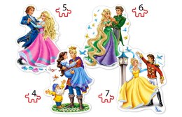 Puzzle 4w1 4,5,6,7-elementów Princesses in Love