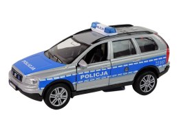 Metalowe Autko Volvo XC90 Policja Dźwięk Światła HKG002