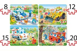 Puzzle 4w1 8,12,15,20-el Funny Vehicles