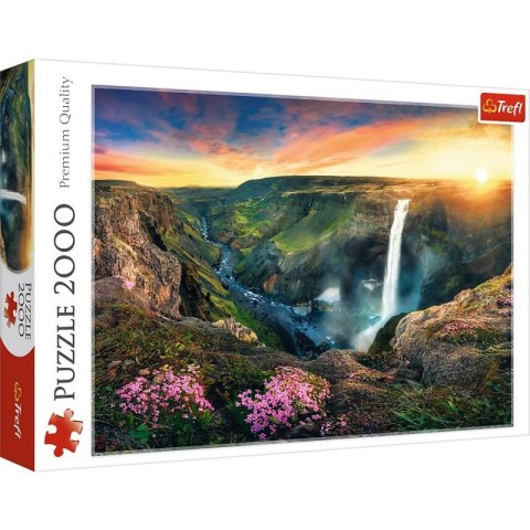 Puzzle 2000 elementów Wodospad Haifoss, Islandia Trefl