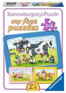 Puzle 3x6 elementów Zwierzaki Ravensburger Polska