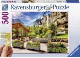 Puzzle 2D dla seniorów Lauterbrunnen, Szwajcaria 500 elementów Ravensburger Polska