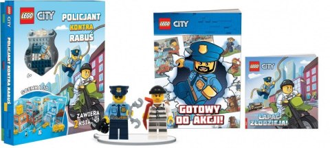 Zestaw książek z klockami LEGO City. Policjant kontra rabuś Ameet