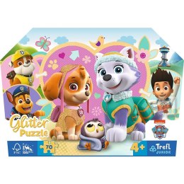 Puzzle 70 elementów glitter w kuferku Urocza Skye i Everest Trefl