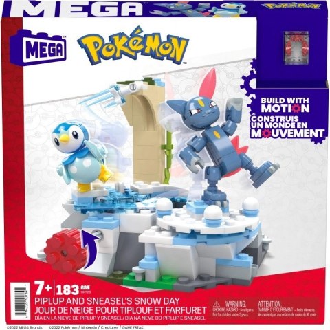 Klocki Mega Pokemon Śnieżny dzień Piplupa i Sneasela 183 elementy Mega Bloks