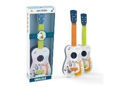 Gitara Ukulele Dla Dzieci Pomarańczowa Zwierzęta