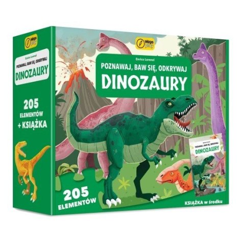 Puzzle 205 elementów Dinozaury. Poznawaj, baw się, odkrywaj Wilga Play