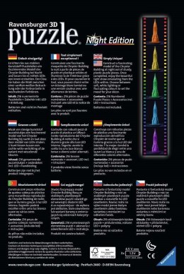 Puzzle 3D Budynki Nocą Wieżowiec Chrystler Ravensburger Polska