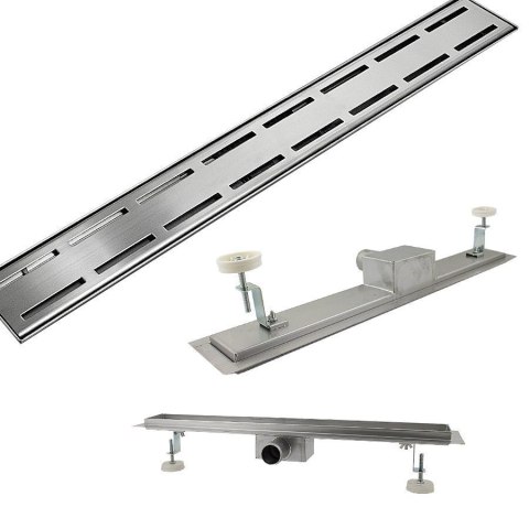 Wydajny Odpływ podłogowy ze stali inox 90cm LINE z syfonem korytko