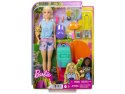 Lalka Barbie Malibu Camping podróżniczka + akcesoria HDF73 ZA5086