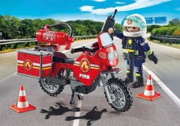 Zestaw z figurką Action Heroes 71466 Motocykl straży pożarnej na miejscu wypadku Playmobil