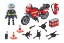 Zestaw z figurką Action Heroes 71466 Motocykl straży pożarnej na miejscu wypadku Playmobil