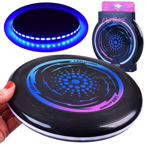 Latający Świecący led DYSK ufo 23cm do rzucania zabawy ZA4957