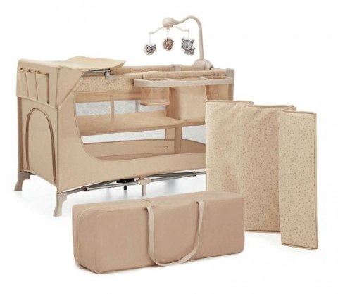 Łóżeczko turystyczne JOY 2 BEIGE + akcesoria Kinderkraft