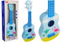 Ukulele 53 cm Gitara Niebieskie Flaming