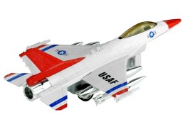 Biały Odrzutowiec USAF Jeździ Świeci Gra 1:80