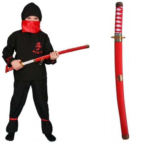 Strój Ninja Wojownik Ninjago Kostium Bluza Spodnie Miecz Pas Chusta dla dziecka 110 cm