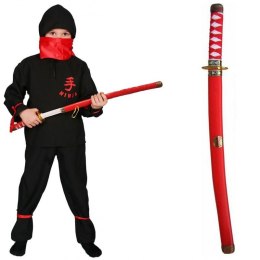 Strój Ninja Wojownik Ninjago Kostium Bluza Spodnie Miecz Pas Chusta dla dziecka 116 cm